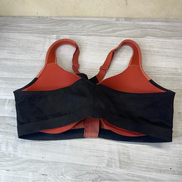Victoria’s Secret Sports Knockout Zip Front Closure Orange Black Sports Bra 36D - Picture 3 of 12